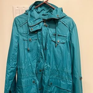 Buffalo David Bitton rain jacket in teal size Large